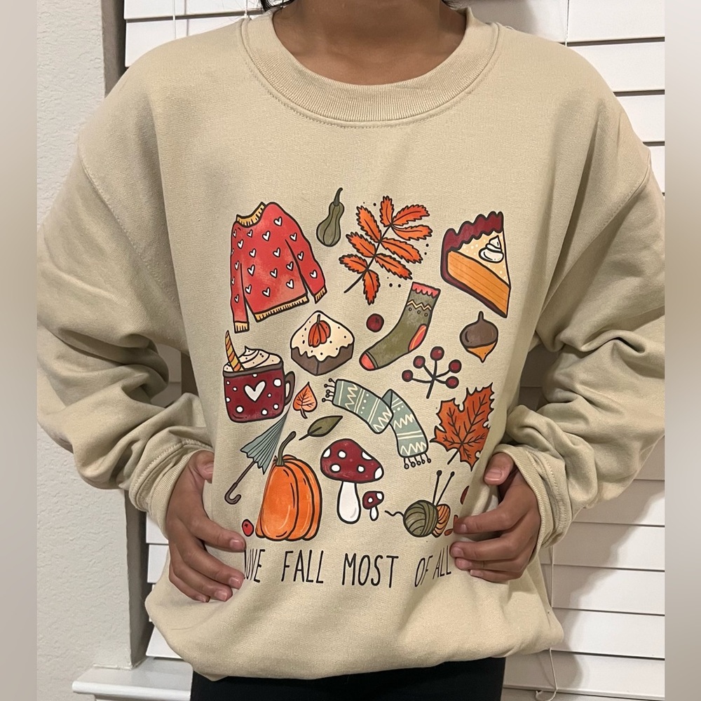 I Love Fall Most Of All Crewneck Sweater